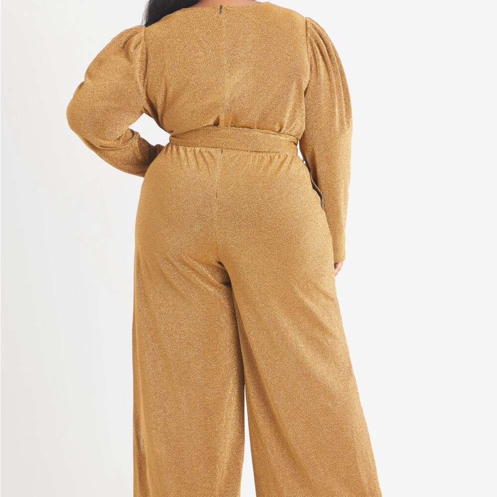 Metallic Stretch-Knit Jumpsuit